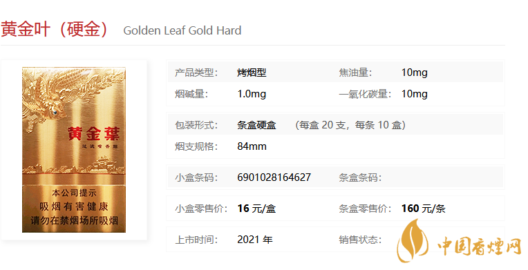 黃金葉（硬金）多少錢(qián)一包 黃金葉（硬金）價(jià)格參數(shù)一覽。